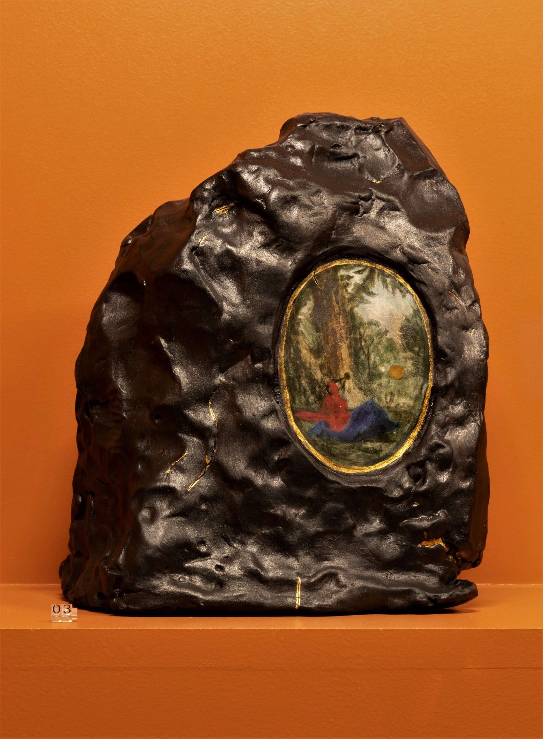 Joanna Whittle_Solemn rock_Cermaic, wax, gold_2020_ photo Jules Lister
